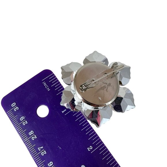 Sparkling Purple & Lavender crystal flower pin brooch - Picture 5 of 5